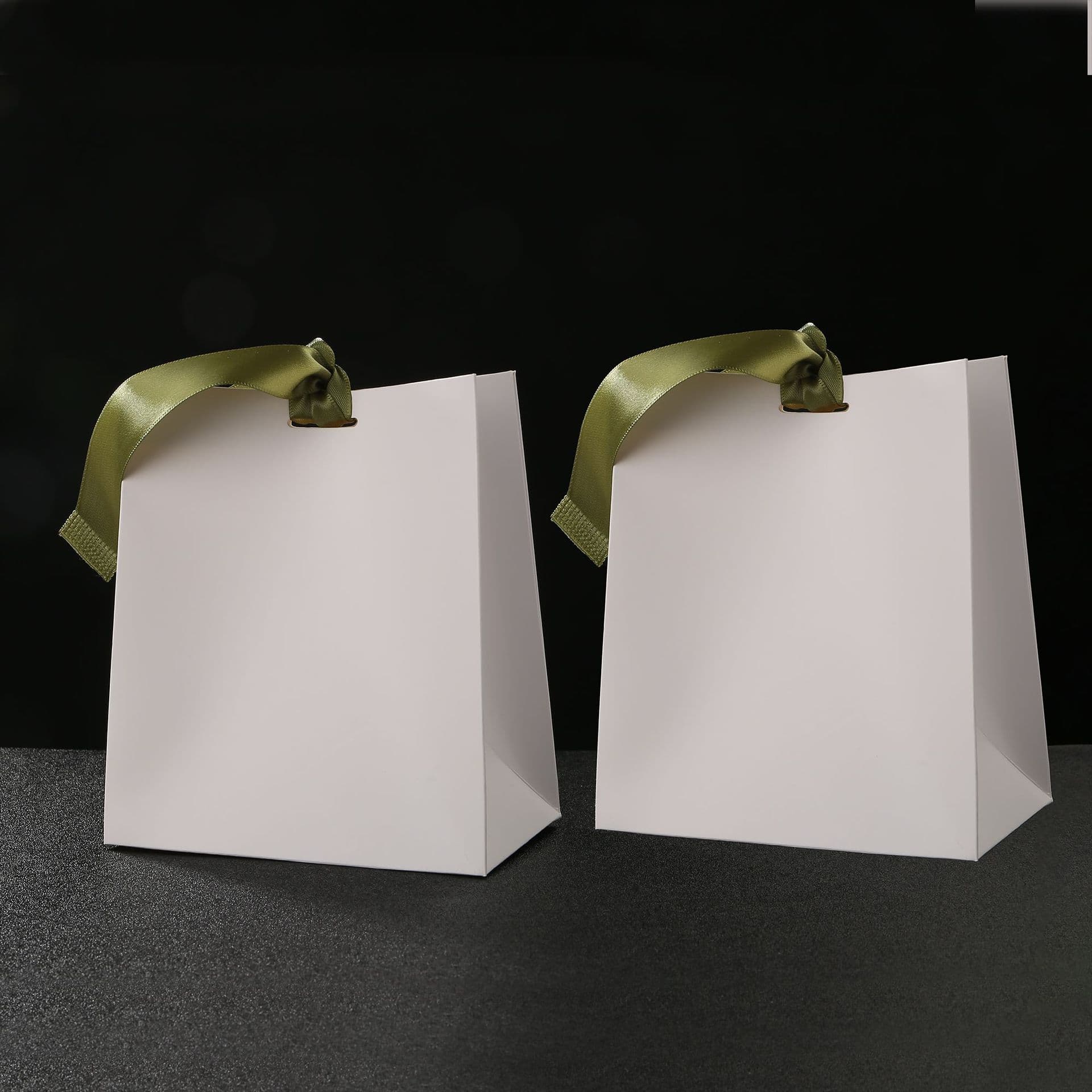 2026 Blank Gift Bags, DIY Party White and Pink Paper Small Gift Tote Bags