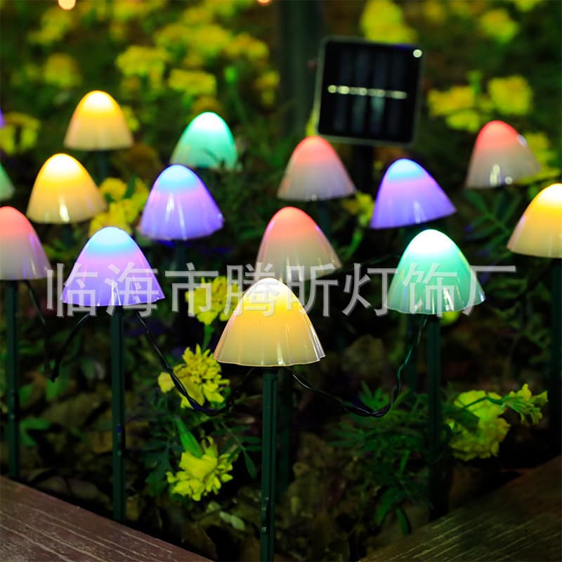 Cross-Border Led Solar Ground Mushroom Lamp Outdoor Waterproof Landscape Lamp Courtyard Garden Christmas Holiday Decorative Lamp