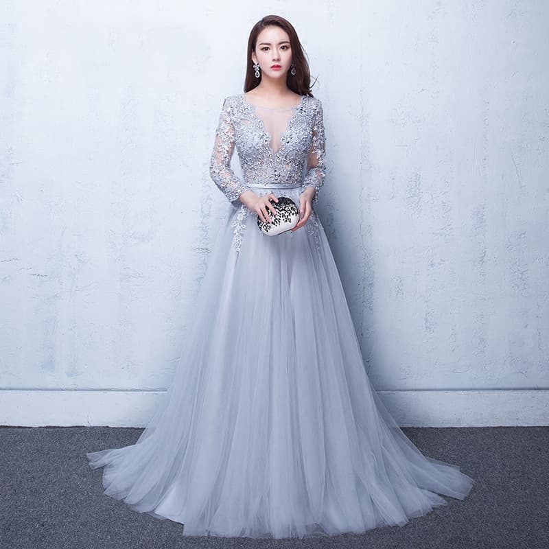 2026 New Evening Dress Banquet Elegant Slimming Long Sleeve Party Hostess Long Dress