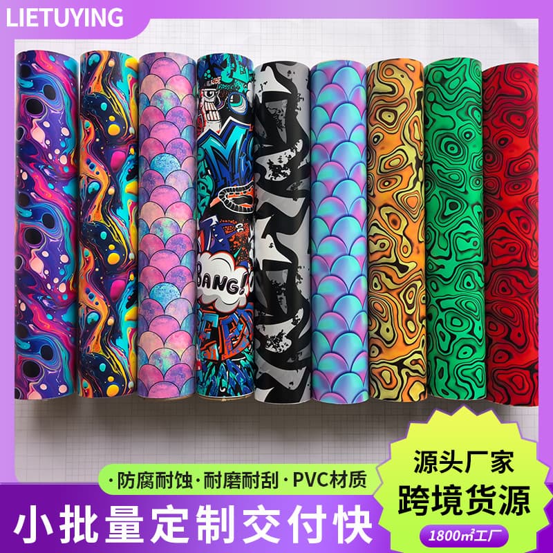 Custom PVC Car Wrap Air Release Graffiti/Marble Vinyl Film