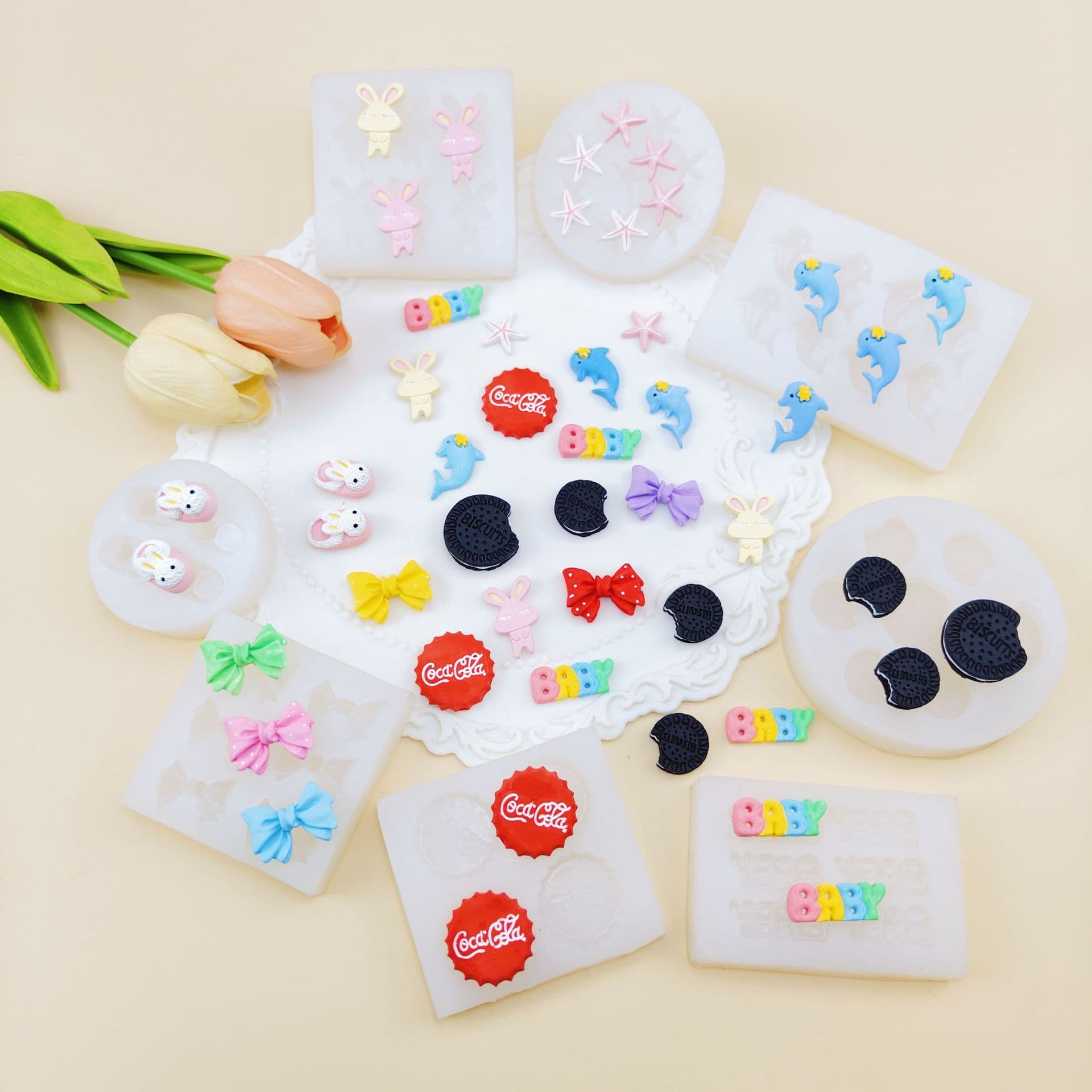 Creative Bow Cookie Cake Dessert Decoration Silicone Mold Chocolate Baking Mold Clay Resin Epoxy Mold