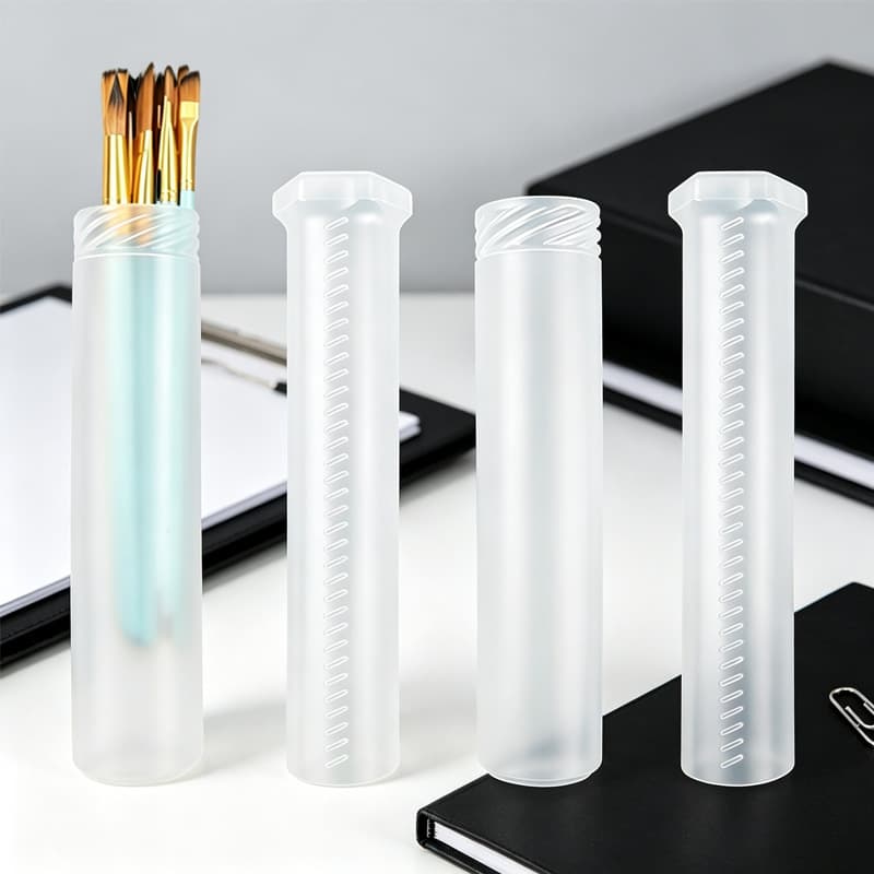 Student pen holder transparent storage retractable portable pen holder learning art supplies stationery supplies brush and brush holder