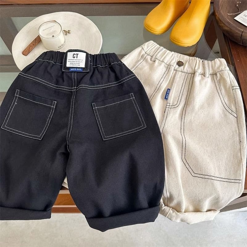 Kids' Pants 2026 Spring New Style Boys and Girls Solid Color Loose Casual Pants Baby Versatile Outdoor Cotton Cargo Pants