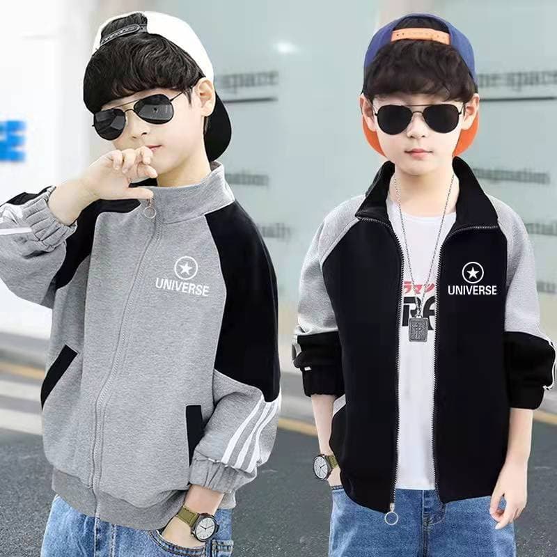 Fleece Lined Knit Cardigan Spring Summer Autumn Winter Stylish Casual Boys Jacket Children Sports Coat Soft Cotton Polyester Inner Material