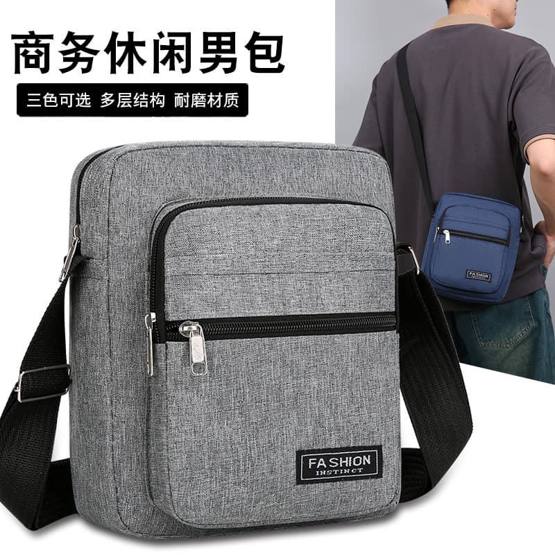 Korean Style Casual Large Capacity Multi-layer Shoulder Crossbody Bag Men 2025 New Simple Stylish Durable Business Cash Bag