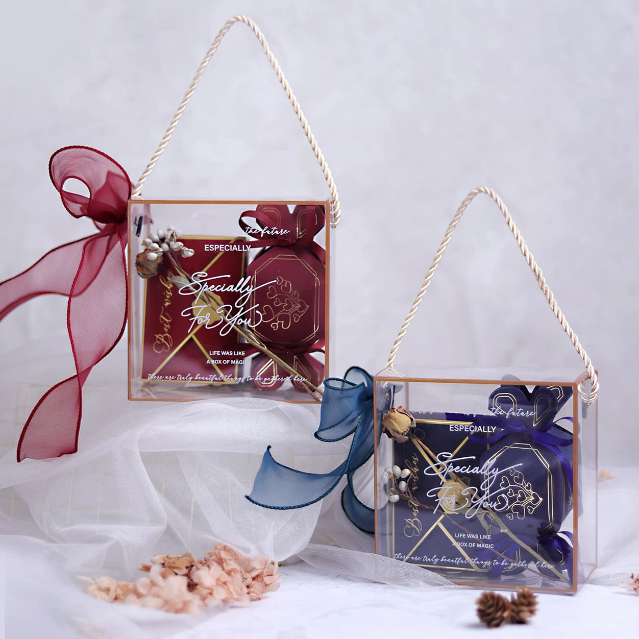 Light Luxury Portable Pvc Gift Box in Stock Factory 2026 Business Festival Souvenir Gift Packaging Box Empty Box Wholesale