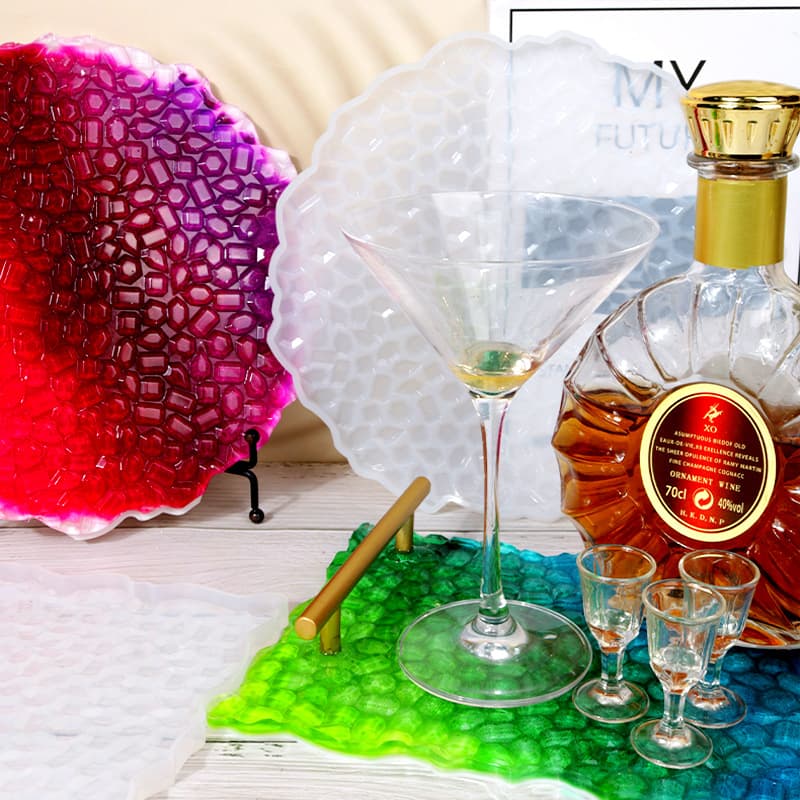 New DIY Irregular Rectangular Round Diamond Tray Resin Mold Storage Silicone Mold Cross-Border