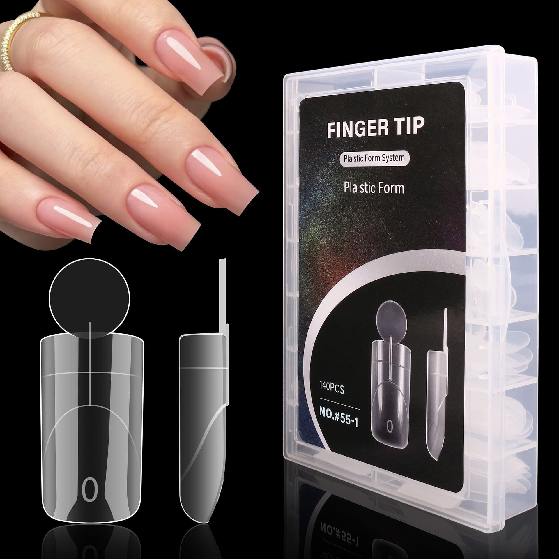 Transparent crystal nail mold with scale, crystal nail extension, paperless support, construction-free mold, phototherapy nail extension