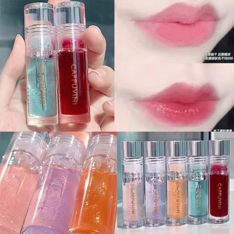 Kapowen Crystal Bright Lip Oil Transparent Glassy Lip Gloss Set Moisturizing Long-lasting Lip Care for All Skin Types