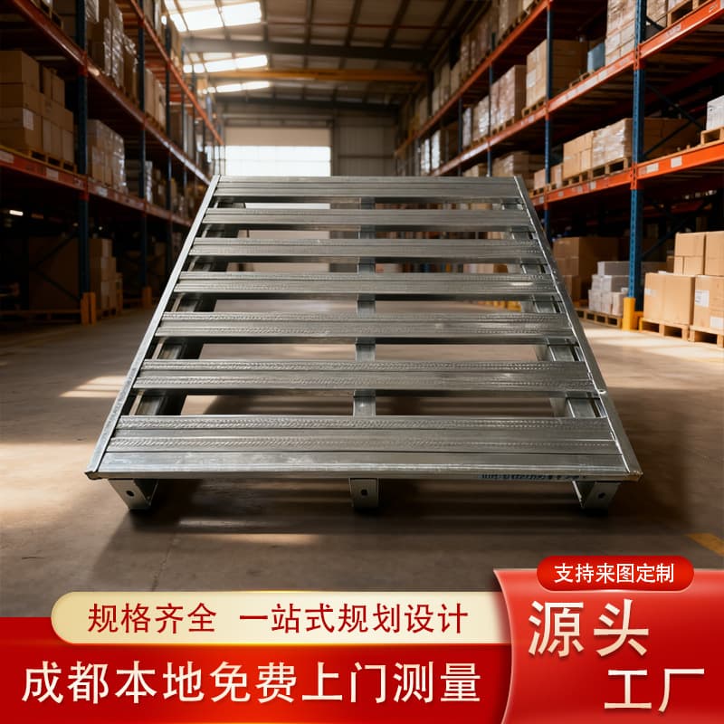 Galvanized metal pallets, forklift-specific logistics turnover pallets, strong load-bearing rust-proof warehouse pallets custom