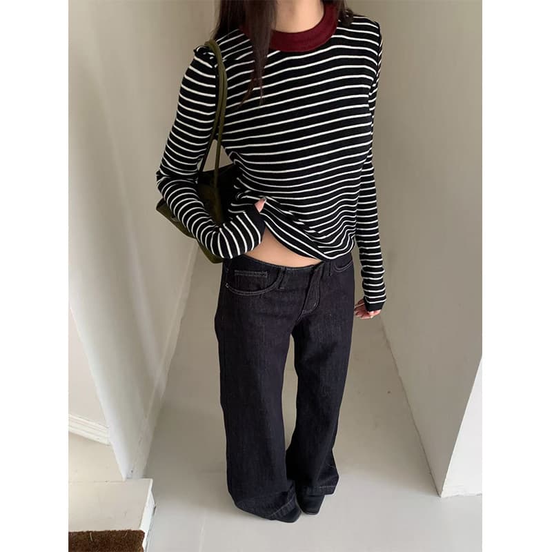 Yuyi New 2025 Fall American Style Low-Waist Flared Jeans for Women Slim Fit Versatile Casual Pants CX2436