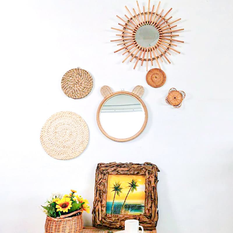 Cattail woven B&B wall wall decoration pendant creative living room room round wall decoration wall hanging