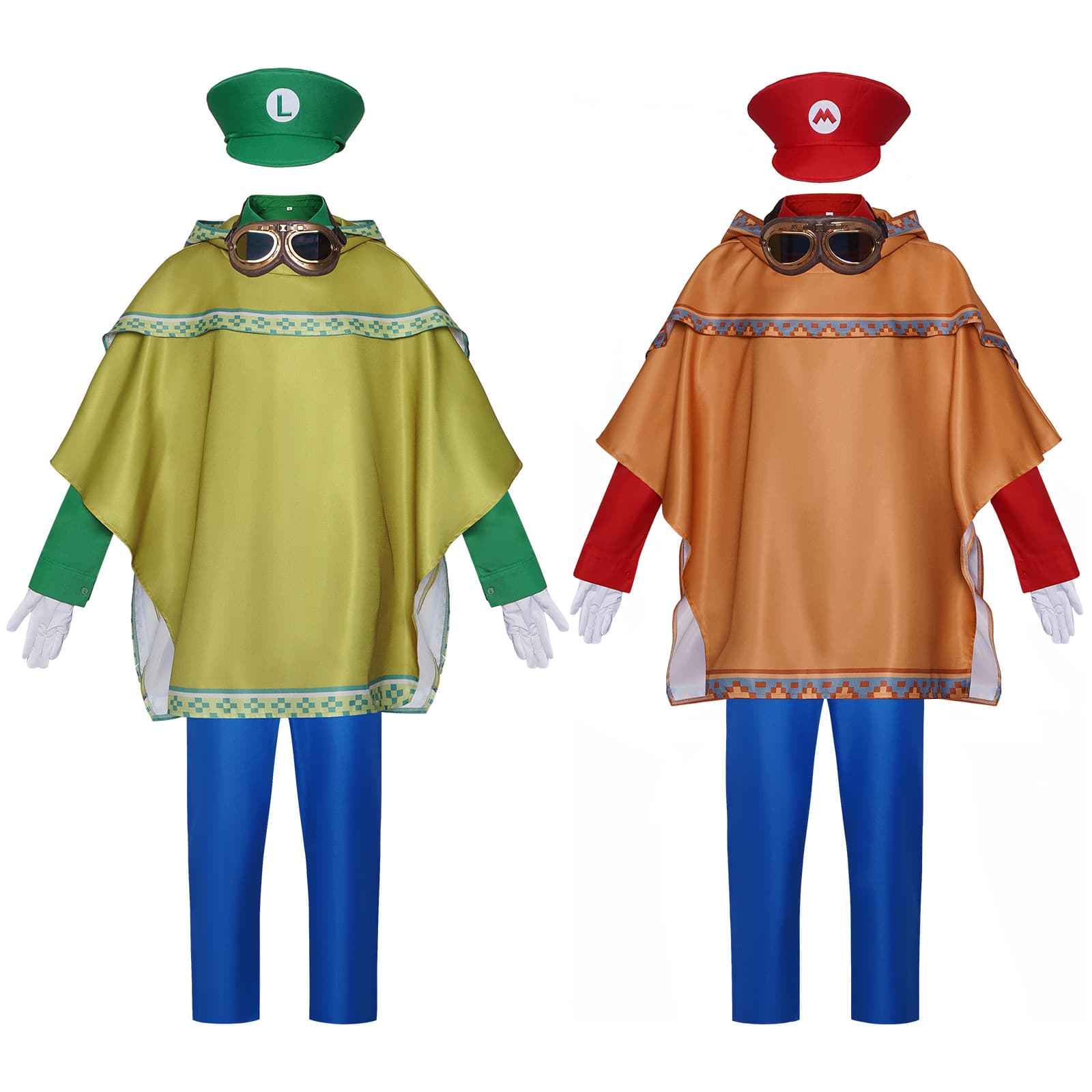 Cross-border foreign trade Super Mario Galaxy cos suit Luigi Mario cape cosplay stage performance suit