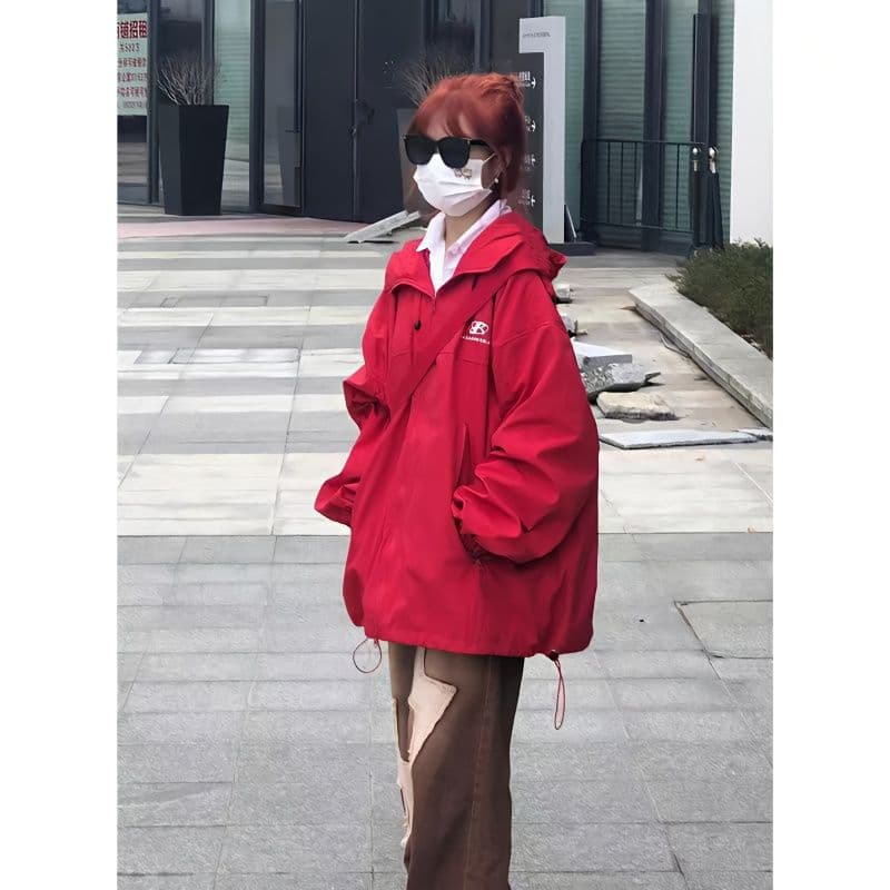 American Rogue Style Windbreaker Jacket for Women Autumn Trendy Functional Trench Coat High Street Korean Ins Fashion Workwear Jacket