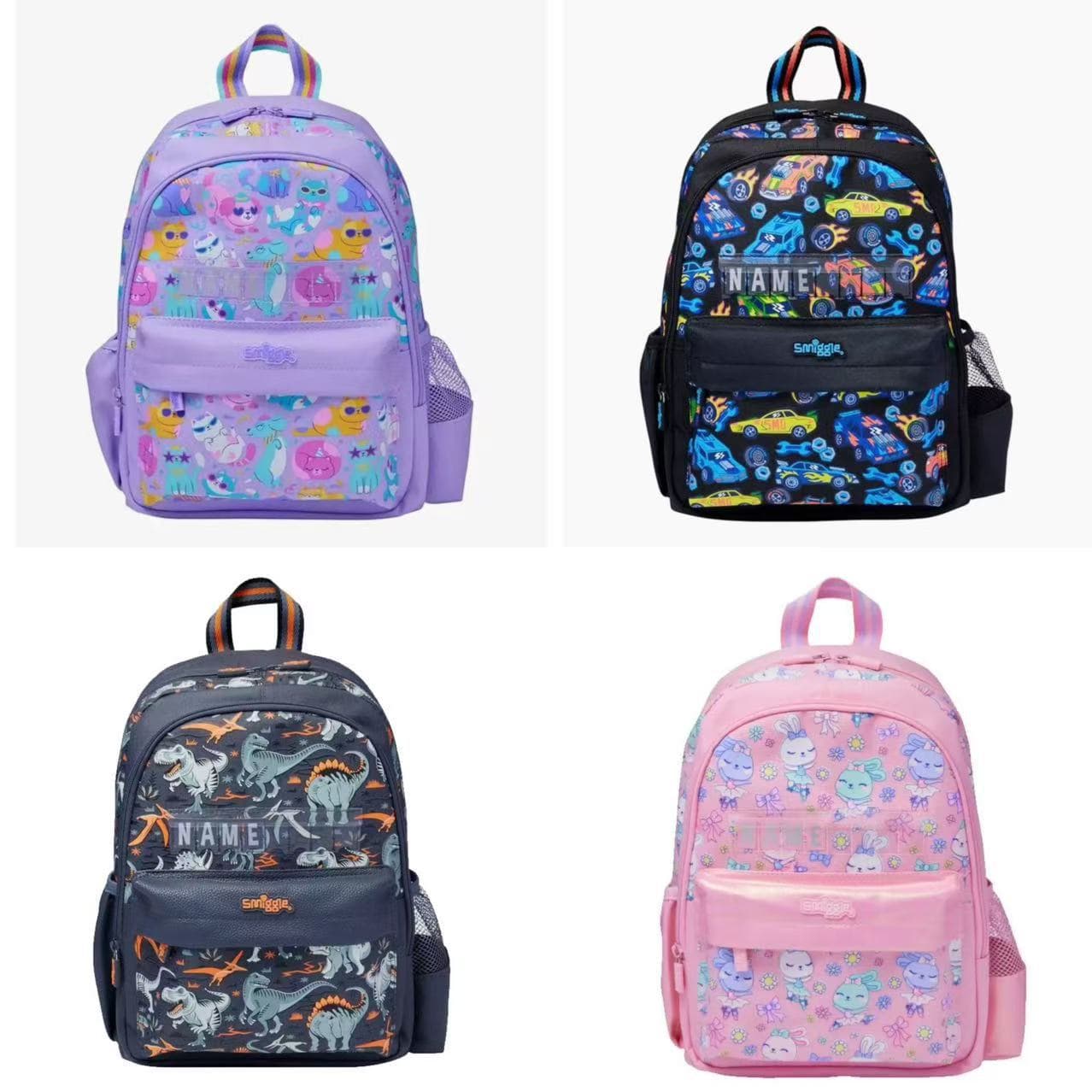 Australian Smiggle medium name card school bag, primary school student cartoon backpack, kindergarten children backpack