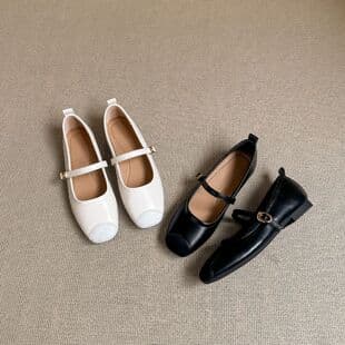 Ultra Soft Retro French Flat Single Shoes for Women Flat Ballet Shoes Shallow Mouth Soft Sole Evening Shoes Mary Jane Shoes Black