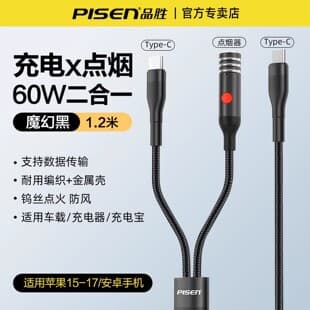 Pisen Type-C Car Cigarette Lighter Windproof Lighter Portable for iPhone 15 Huawei Android