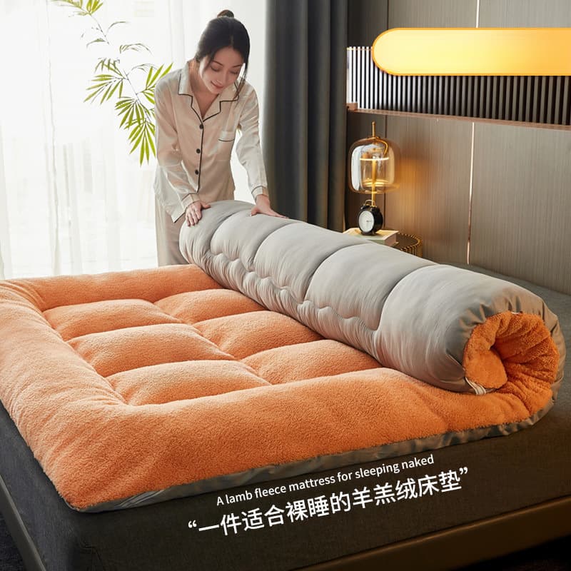 Lamb fleece mattress pads, soft cushions thickened winter single student dormitory home tatami bedding cushion quilts soft mattresses
