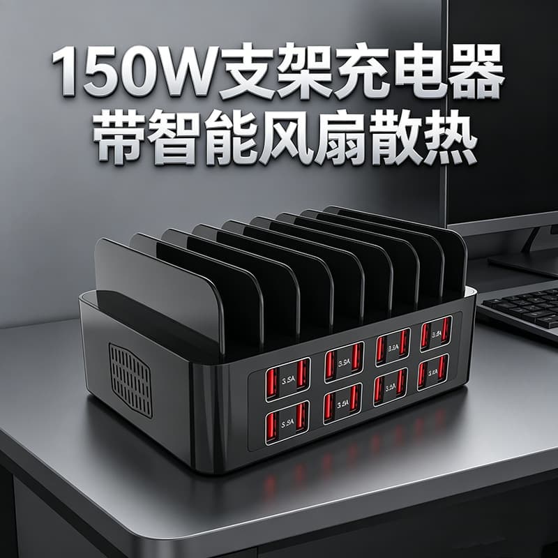 Cross-border 150W high-power mobile phone storage stand charger Amazon hot product USB multi-port charger