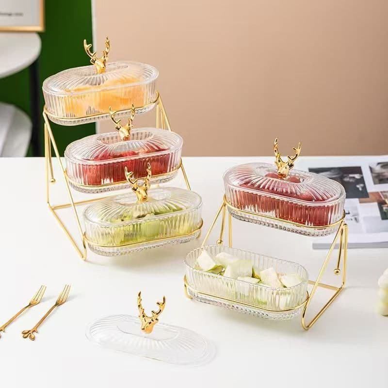 High-end New Fruit Tray Living Room Coffee Table Dry Snack Serving Dish Nut Candy Tea Time Storage Box