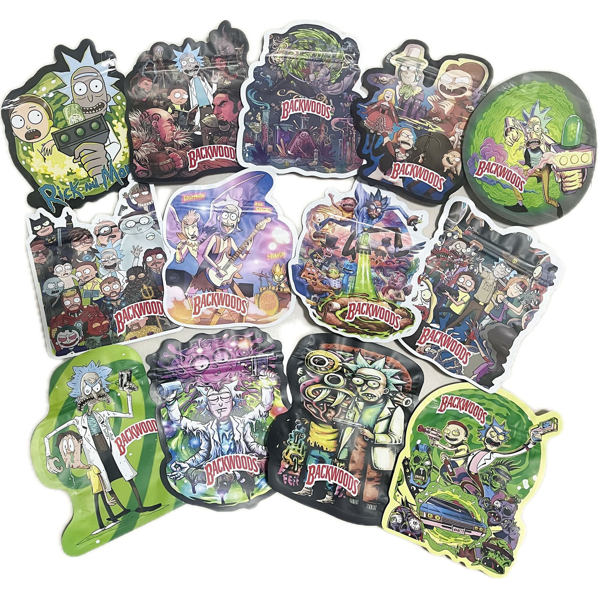100pcs 1 pack new cross-border special-shaped bag laser zipper bag zipper bag packaging bag novelty party use