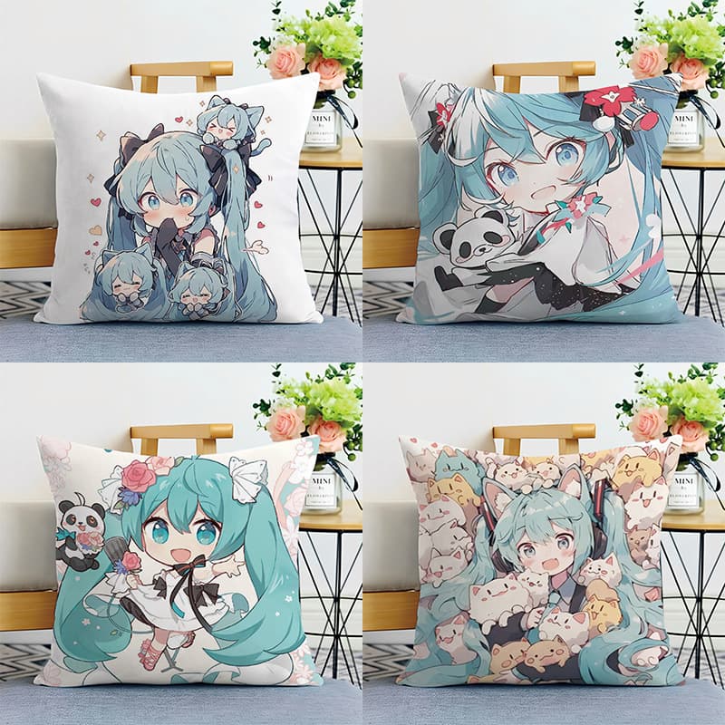 New Hatsune Miku Future Pillow Anime Character Pillow Cartoon Accessory Pillow Learning Support Set Birthday Gift