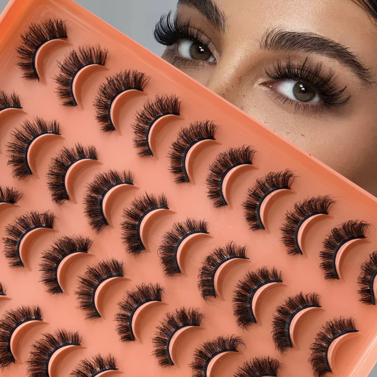 Cross-border Hot Selling 20 Pairs Mixed 6D Faux Mink Lashes Natural Curly Eyelashes Thick Eyelashes Wholesale