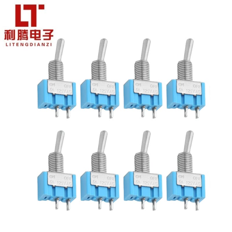 Blue MTS-101 Toggle Switch, Two-Pin Two-Position Mini Small Toggle Switch for Instruments and Meters