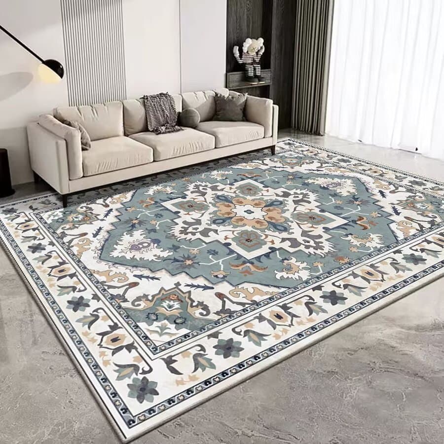 Cross-border Temu Living Room Carpet, Bedroom Full Coverage Carpet, Water-Absorbent, Anti-Slip, Crystal Velvet Carpet, Drop Shipping
