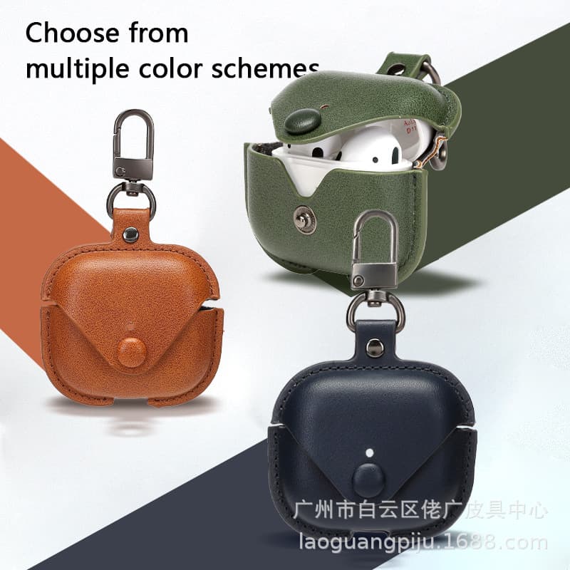New 2024 AirPods 4 Leather Protective Case Bluetooth Earphone Shell PU Cover Full Package Customizable Design for Apple Products