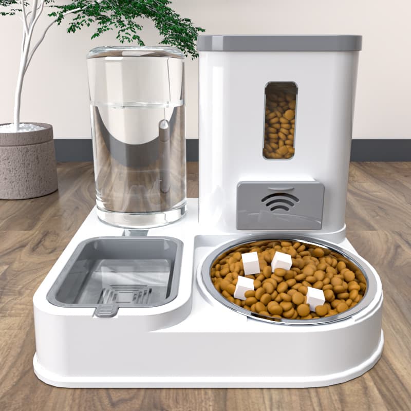 Pet Feeder Cat Bowl Dog Bowl Cat Food Dish Dog Food Dish Cat Water Dispenser Pet Feeding and Drinking All-in-One Bowl