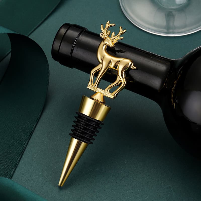 Cross-border Christmas reindeer wine stopper, food-grade grape wine preservative and sealing bottle stopper, Christmas holiday gift.
