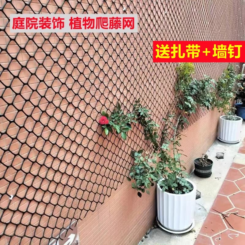 Rose wall trellis grid, plant climbing frame, climbing net, planting net, large-hole plastic grid, traction net