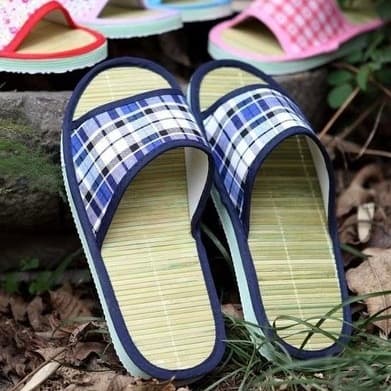New Summer Slippers, Couple Bamboo Mat Sole Slippers, Floor Slippers, Rattan Foam Elastic Bamboo Slippers