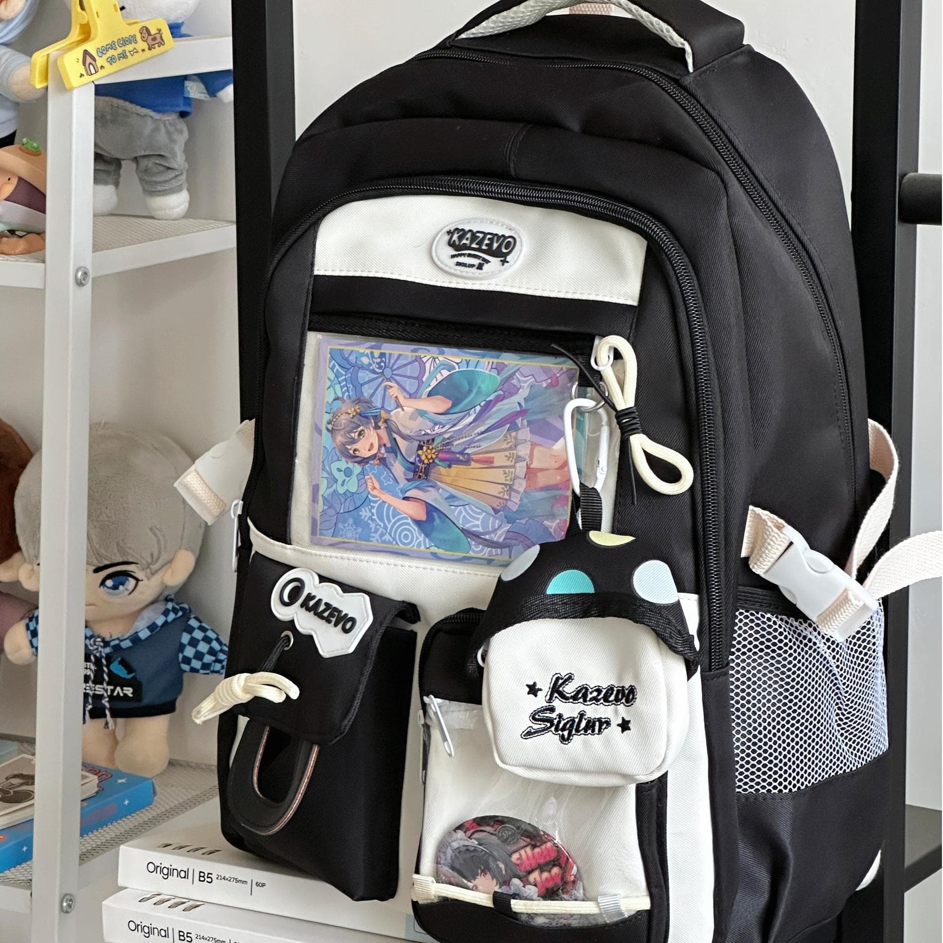 Cross-border Schoolbag Women Ins Backpack Junior High School Students Color Block Splicing Large Capacity Backpack Lightweight Outdoor Men Students