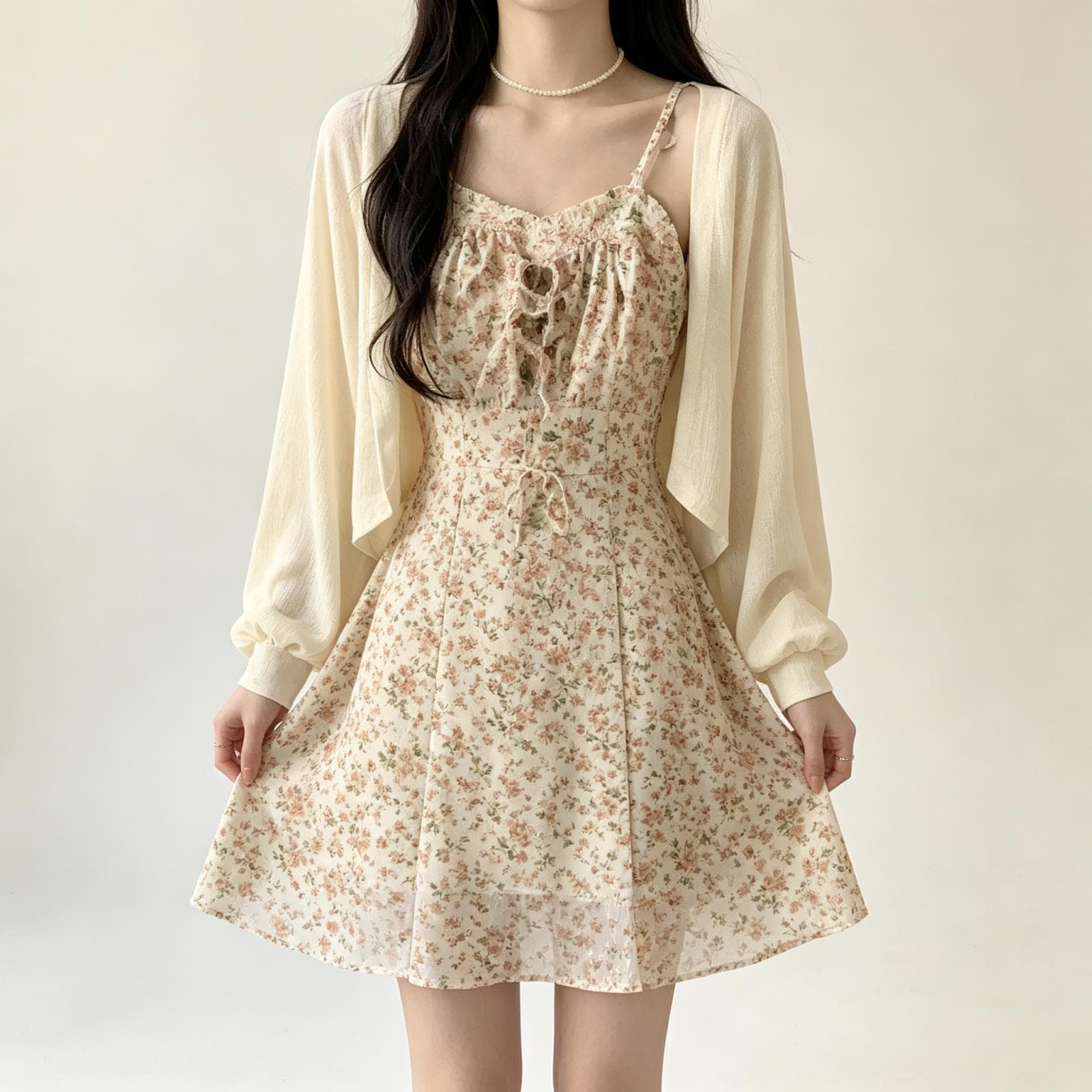 Apricot hollow knitted cardigan jacket for women 2026 summer new blouse with shawl top ice silk sun protection shirt