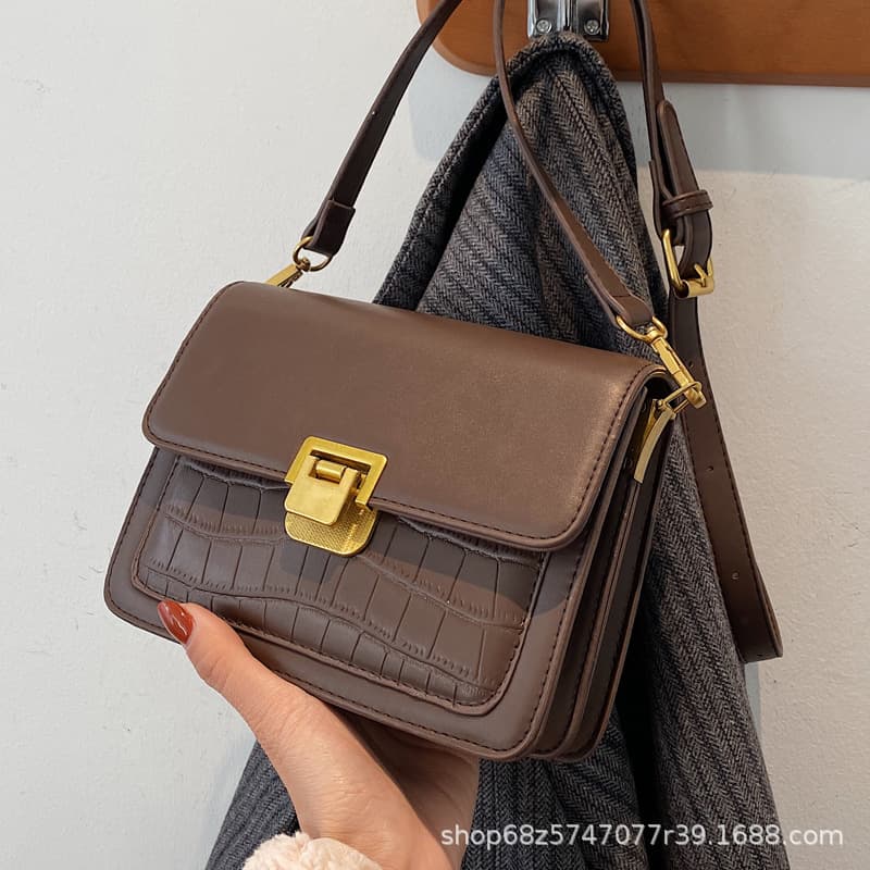 Women's Small Bag 2024 New Fashion All-Match Autumn Winter Vintage Shoulder Crossbody Bag High-End Western Style Small Square Bag