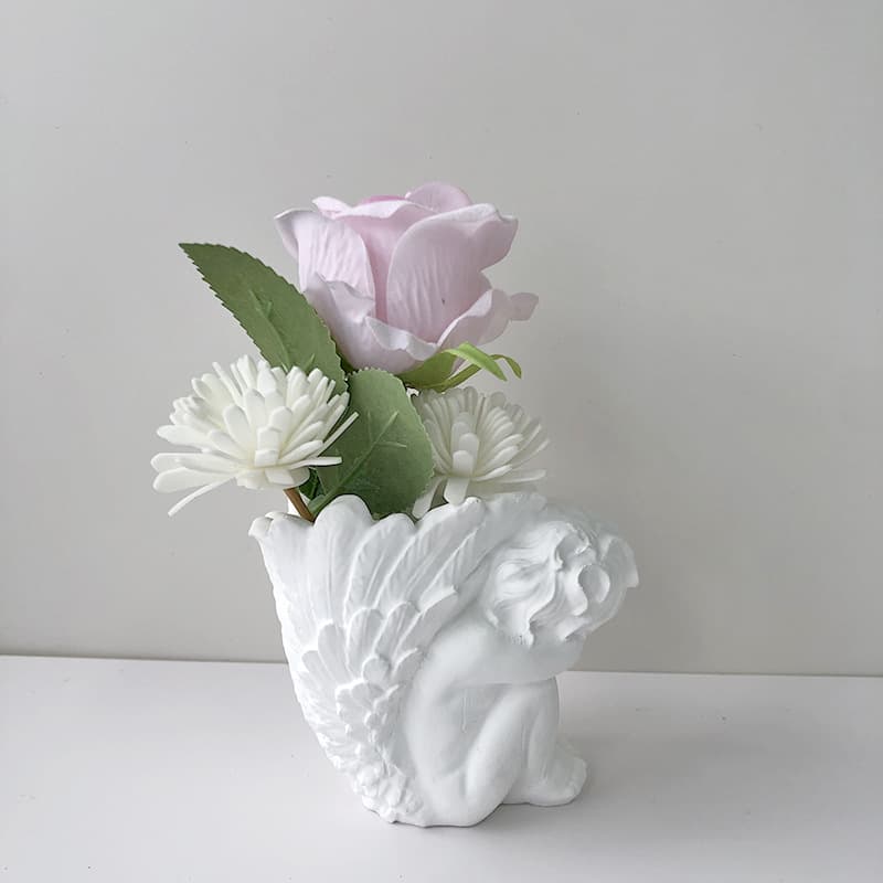 New Angel Wings Plaster Resin Flower Pot Mold DIY Gypsum Concrete Cement Ornament Mold