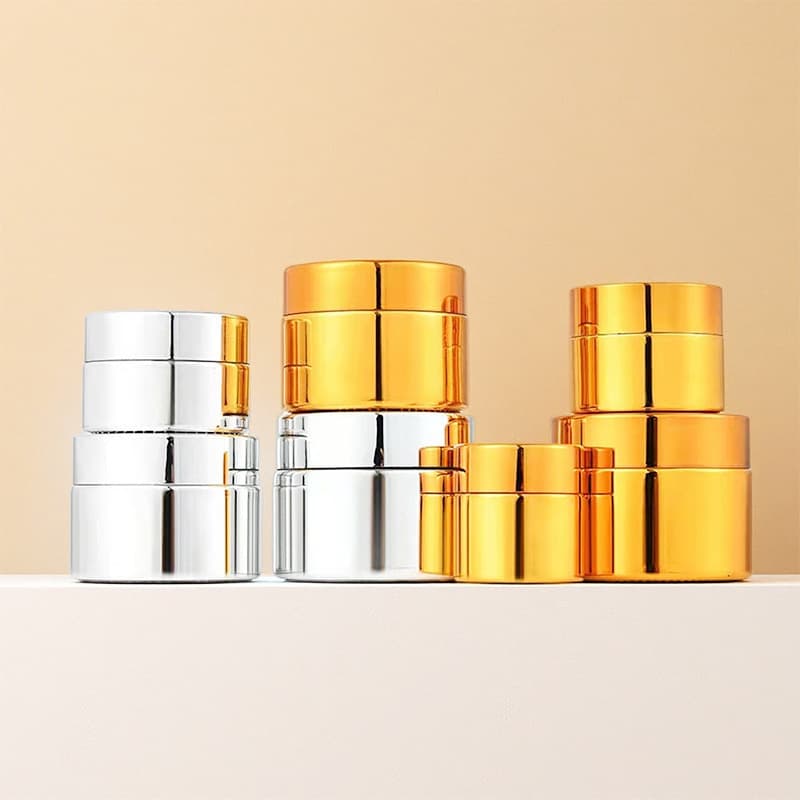 Electroplated cream glass bottle, high-value portable cosmetics, eye cream, face cream, lotion bottle, skin care product sample empty bottle