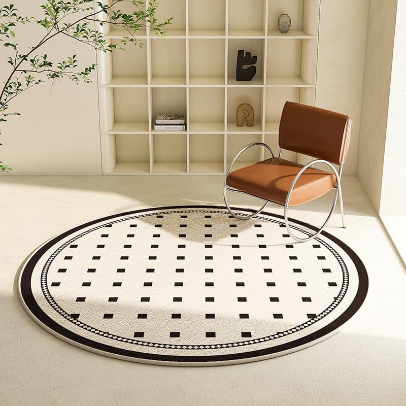 Crystal Velvet round Carpet Non-Slip Modern Luxury Bedroom Makeup Table Mat Living Room Floor Covering Printed Machine Washable
