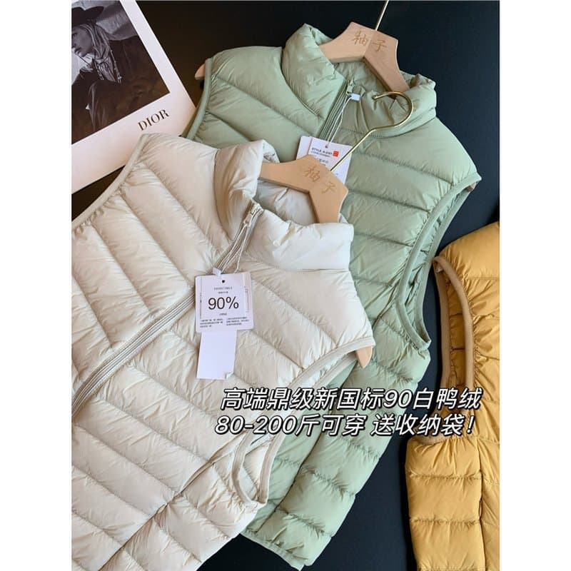 Youjia New National Standard 90% White Duck Down! Plus Size Women's Clothing 2025 Winter Lightweight Down Vest Shoulder Vest