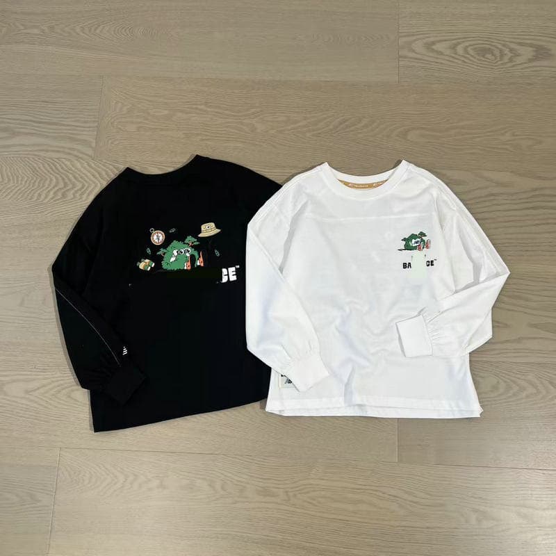Boys and Girls Cotton Long-Sleeve T-Shirt 2026 New Autumn Style Trendy Casual Base Layer Top for Older Kids Loose Cartoon Tee
