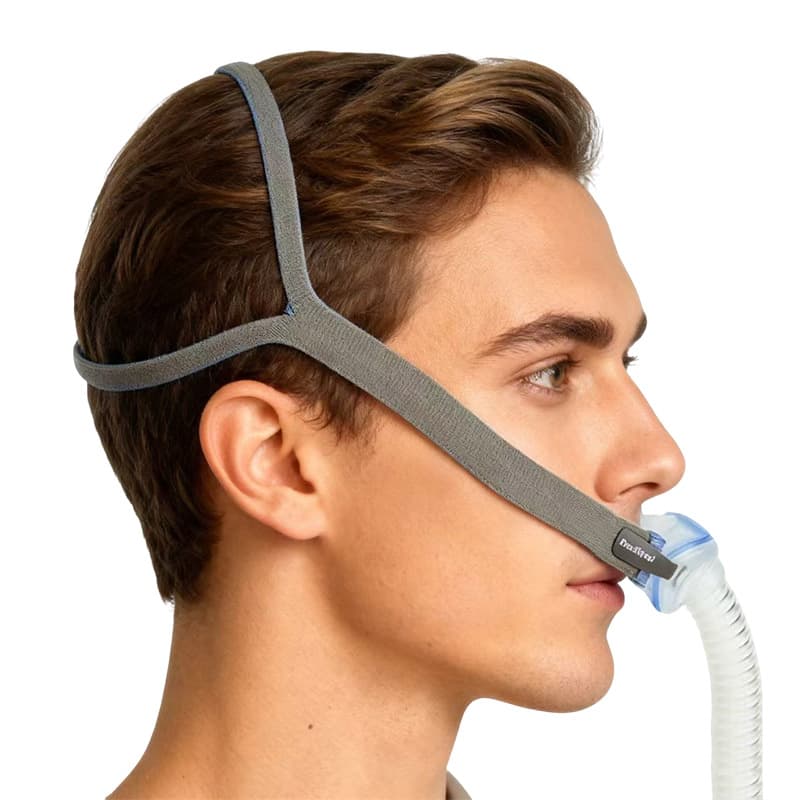 Can be used with ResMed ventilator head-mounted AirFit P10 nasal pillow with nasal mask straps and adjustable elastic edges