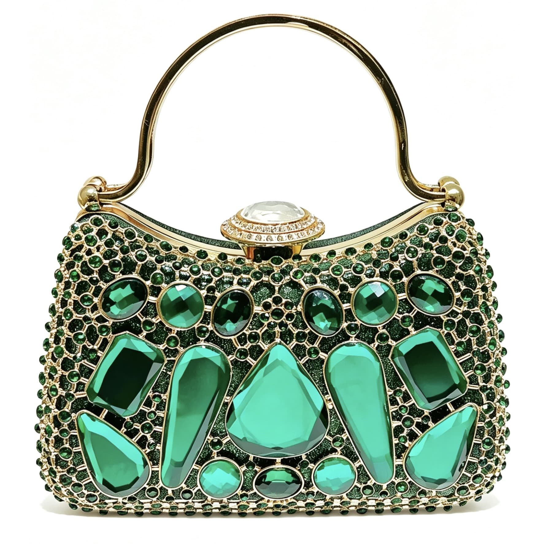 New glass diamond clutch bag, exquisite evening bag, French diamond handbag, high-end light luxury chain bag for women