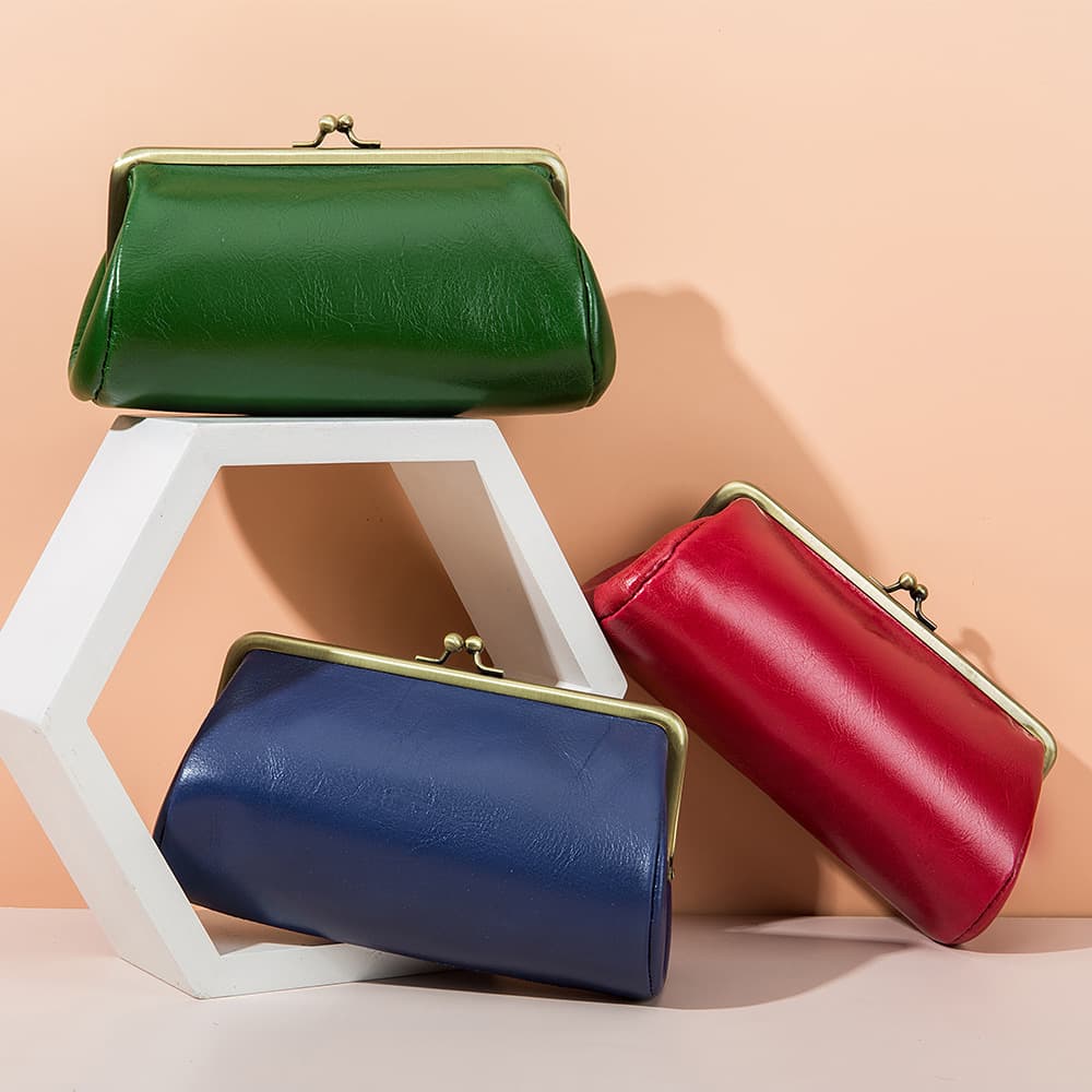 Genuine Leather Vintage Unique Design Evening Bag High-End Textured Clutch Creative Storage Bag European and American Clasp Bag