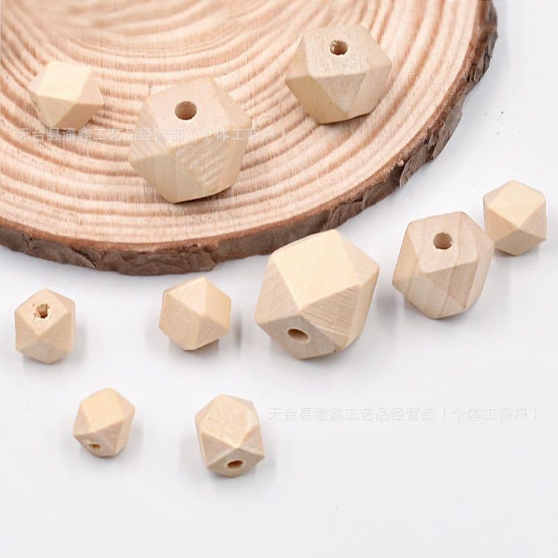 Cross-border log color Hemu lotus octagonal wood beads loose bead accessories handmade jewelry accessories polygon diy manufacturer
