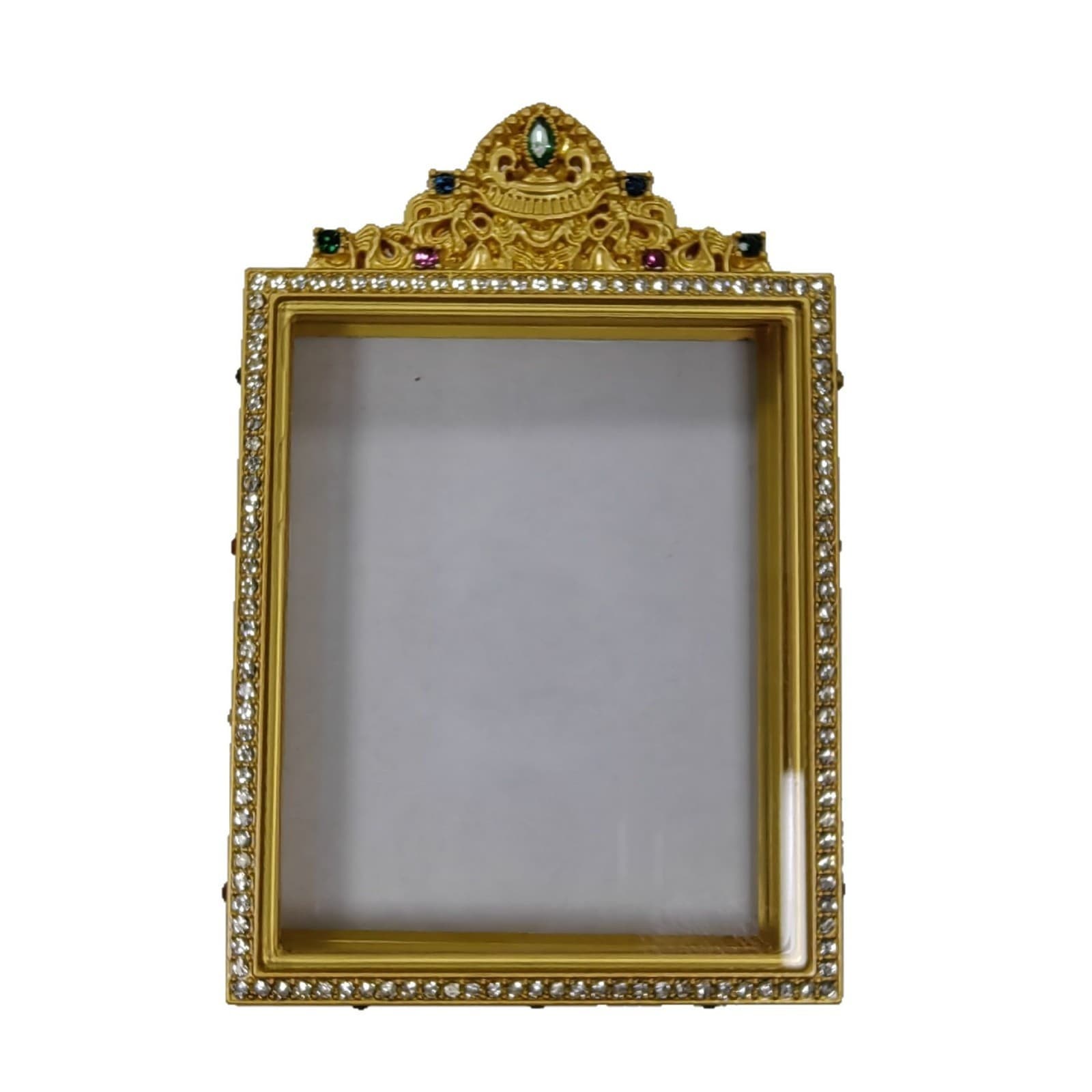 Thangka Box Double-Sided Transparent Rhinestone-Inlaid Sand Gold Tibetan Gau Box Pendant Double-Sided Glass Gemstone Shell
