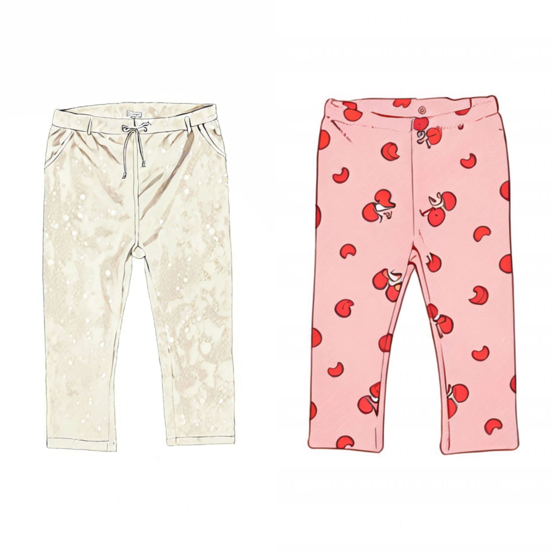 Newborn Printed Pants European and American Style Full Print Honey Pattern Pants Soft and Comfortable Apricot Pants Elastic Waist Baby Girl Pants