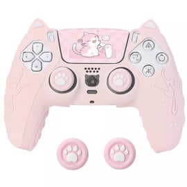 BRHE PS5 Silicone Case New Design Cute Cat Ears Game Controller Protective Case Multiple Colors Comes With Cat Claw Hat