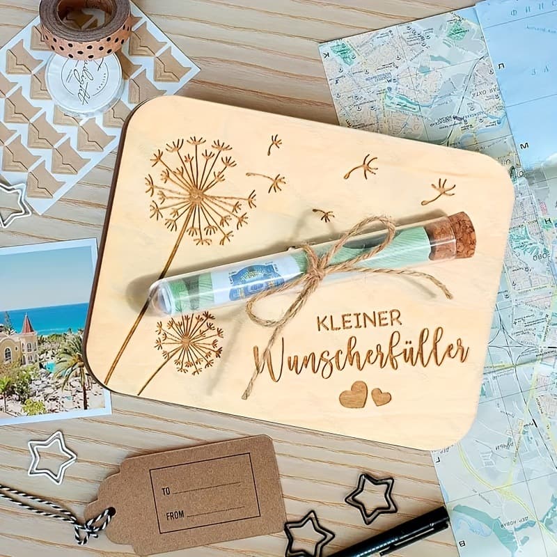 Cross-border Wooden Wish Wedding Keepsake Craft Wedding Gift Money Gift Envelope Test Tube Art
